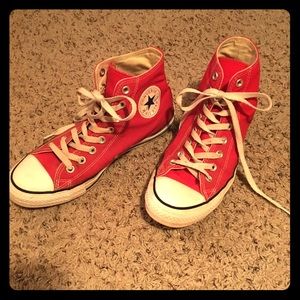 Red Converse high tops